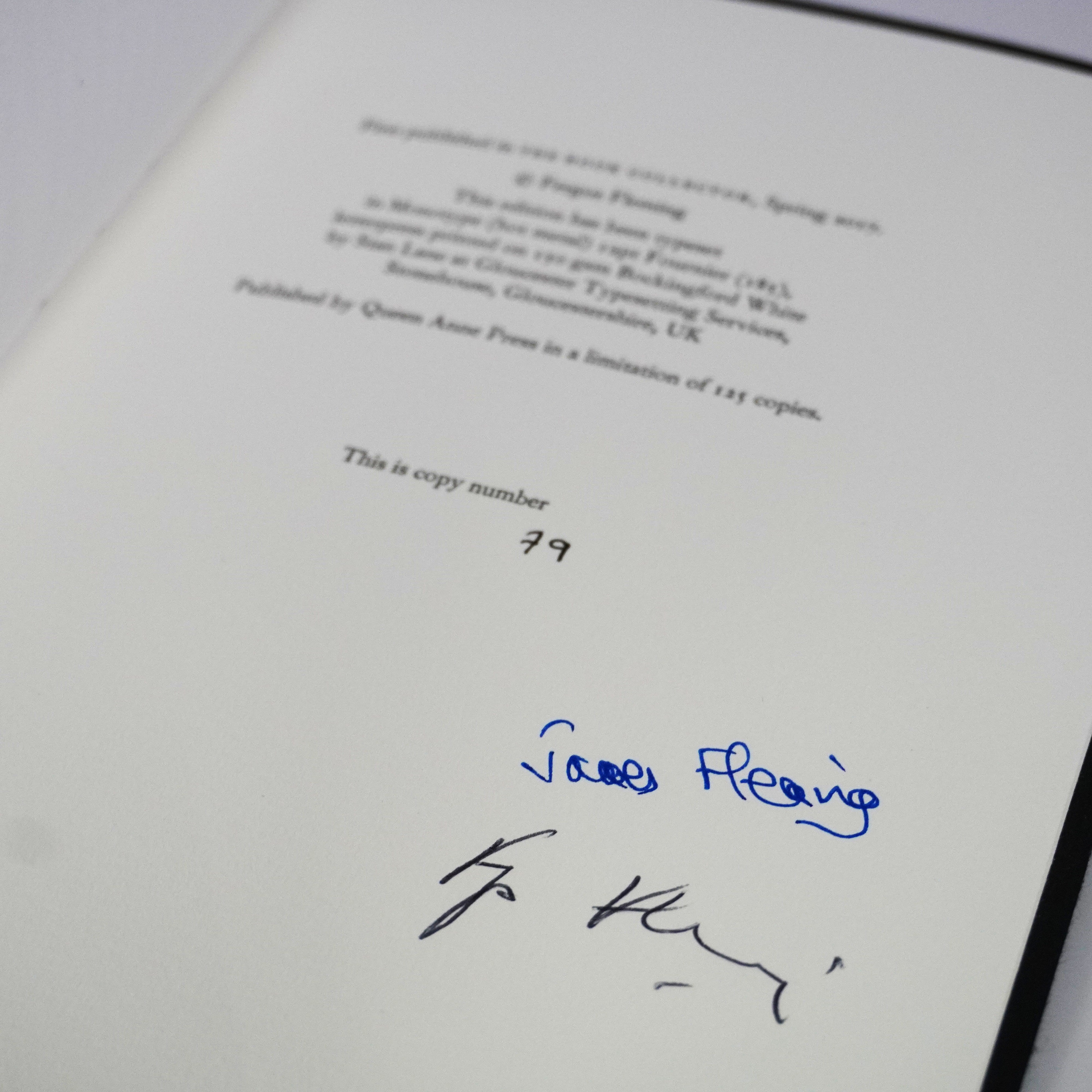 Ian Fleming and The Book Collector Paperback Pamphlet - Queen Anne Press Signed & Numbered Edition - By Fergus Fleming