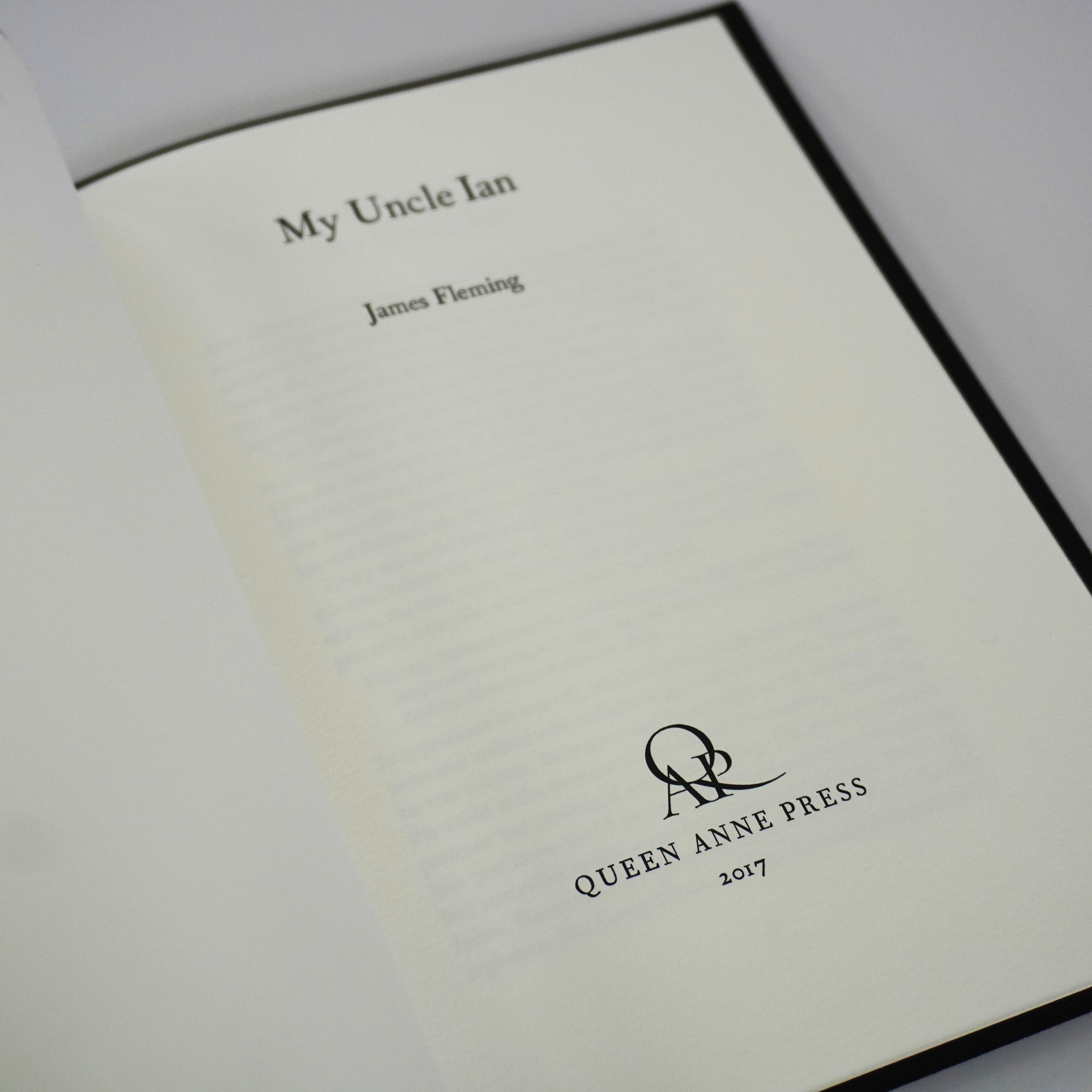 My Uncle Ian Paperback Pamphlet - Queen Anne Press Signed & Numbered Edition - By James Fleming