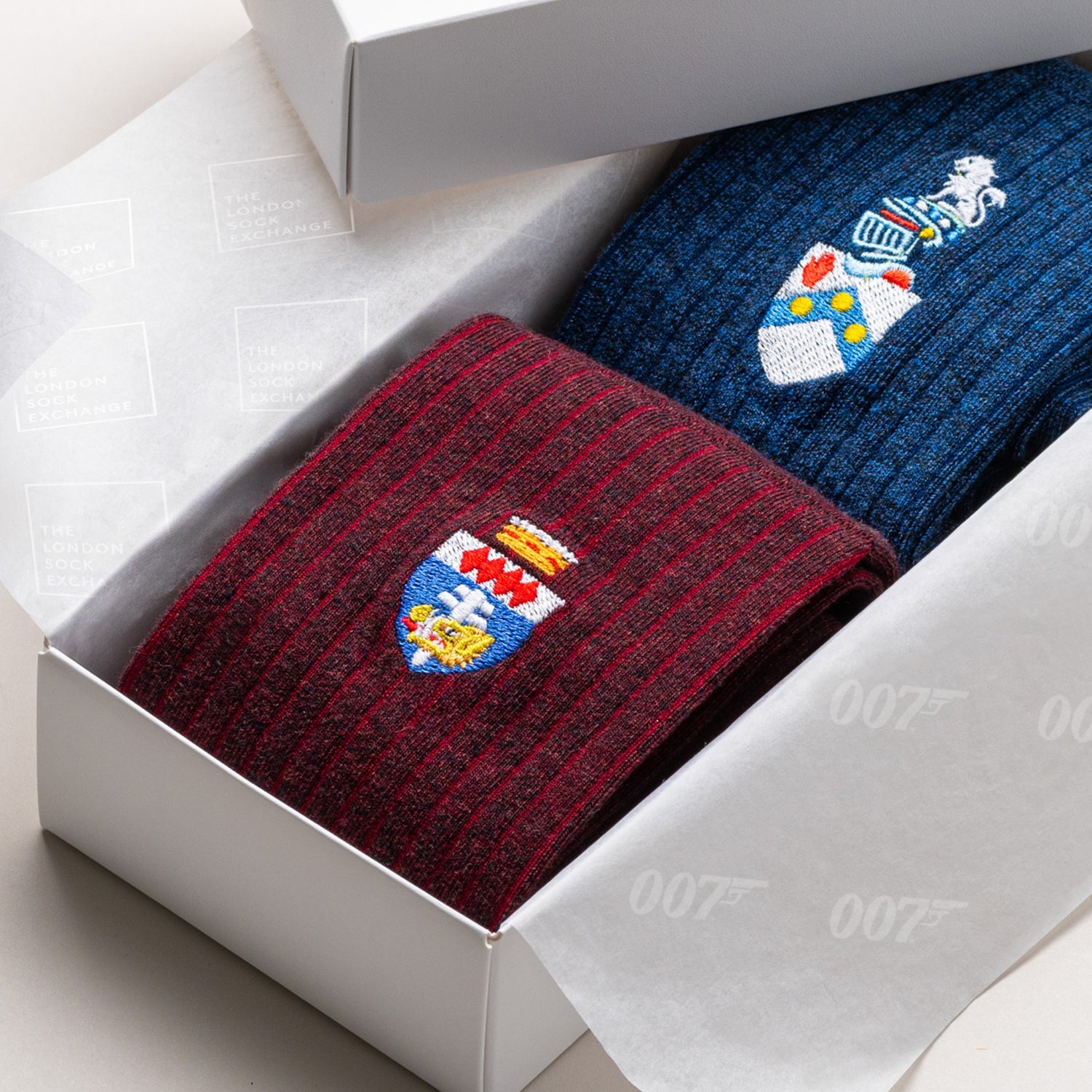 James Bond Two Sock Giftbox - Heraldry Edition - By The London Sock Exchange 007Store